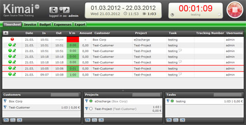 Kimai - PHP Time Tracker