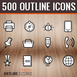 DealPixel: 500 Beautiful Outline Vector Icons