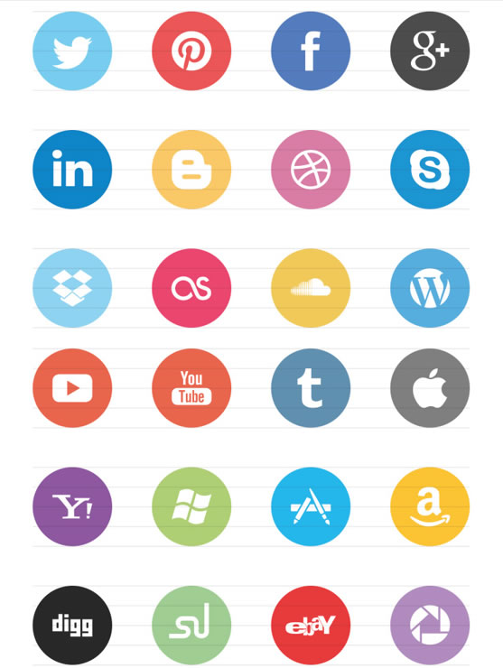 FREE Flat Social Icons EPS by Jorge Calvo García