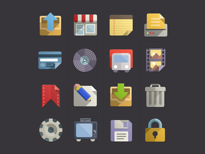 Flat Design Icons Set Vol3 by Pixeden