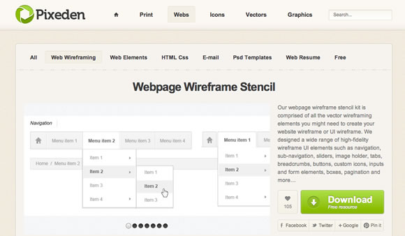 Webpage Wireframe Stencil