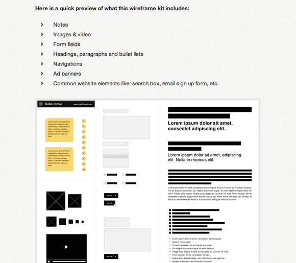 Free Photoshop Wireframe Kit