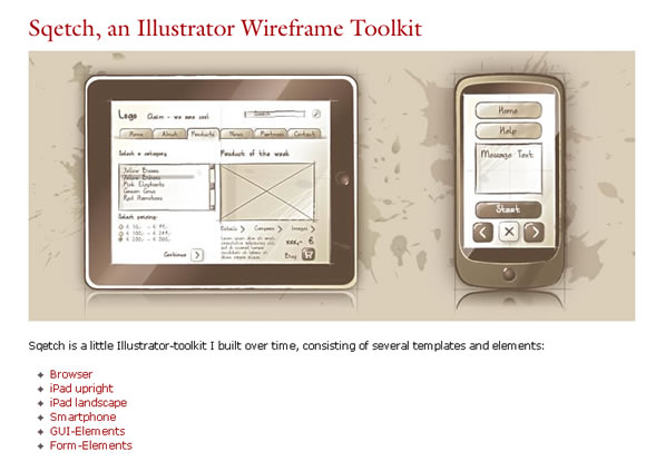 Sqetch, an Illustrator Wireframe Toolkit